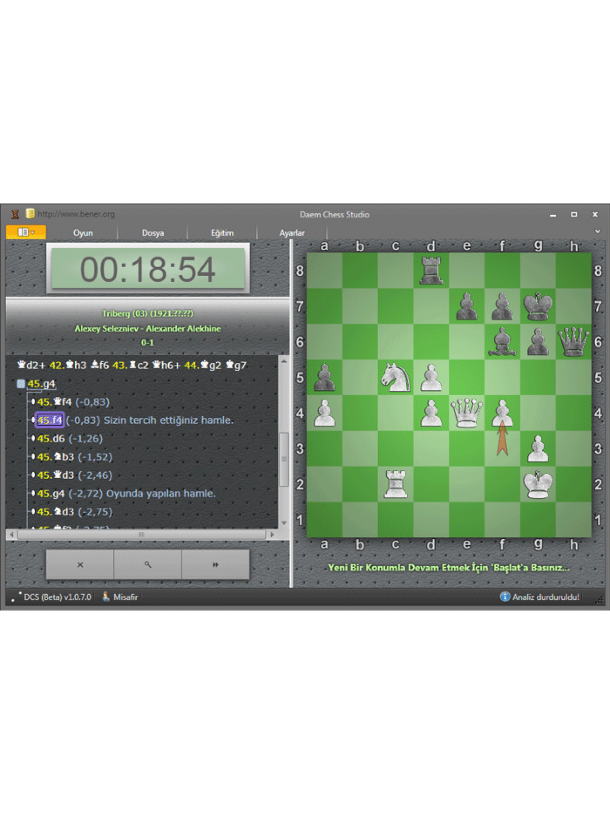 DAEM Chess Studio (Oyun analiz etme, oynama ve antrenman programı)